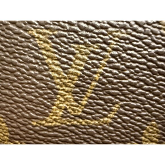 Louis Vuitton Monogram Mini Handbag Brown Leather Canvas Gold Hardware - Picture 13 of 16